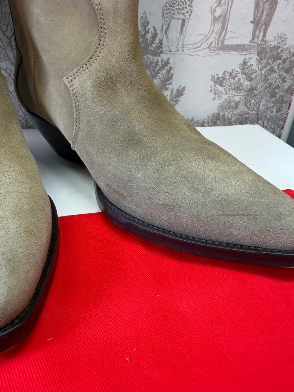 Isabel Marant Denvee Boot in Taupe tan suede leather knee high cowboy heel - Picture 8 of 8